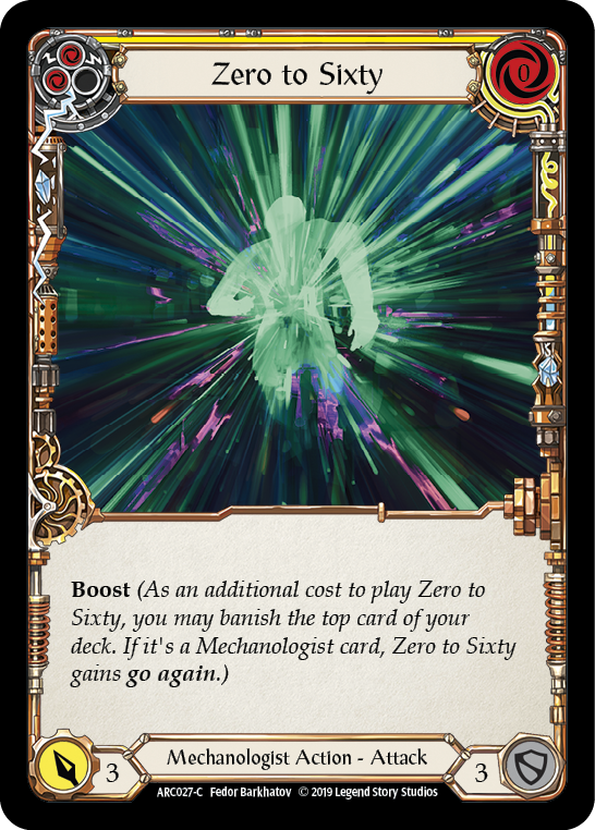 Zero to Sixty (Yellow) [ARC027-C] (Arcane Rising)  1st Edition Normal | Magic Magpie