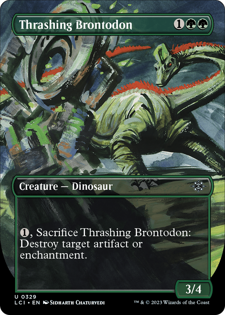 Thrashing Brontodon (Borderless) [The Lost Caverns of Ixalan] | Magic Magpie