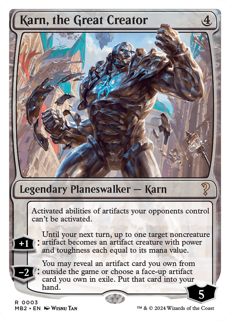 Karn, the Great Creator (White Border) [Mystery Booster 2] | Magic Magpie