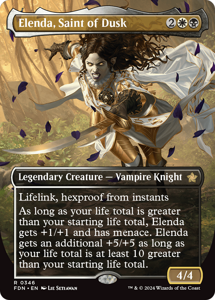 Elenda, Saint of Dusk (Borderless) [Foundations] | Magic Magpie