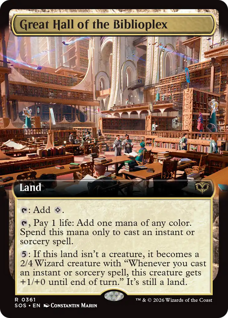 Great Hall of the Biblioplex (Extended Art) [Secrets of Strixhaven] | Magic Magpie