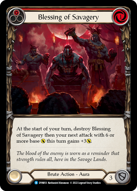 Blessing of Savagery (Red) [DYN013] (Dynasty)  Rainbow Foil | Magic Magpie