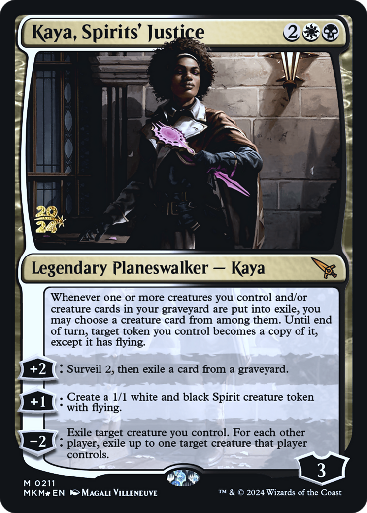 Kaya, Spirits' Justice [Murders at Karlov Manor Prerelease Promos] | Magic Magpie