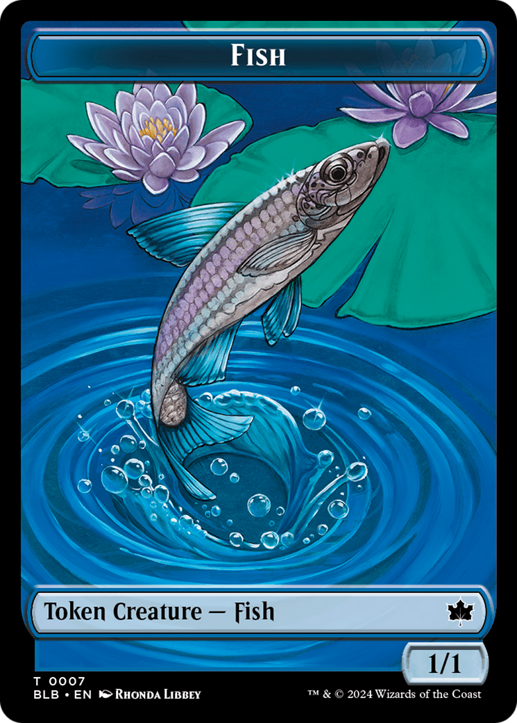 Fish // Warren Warleader Double-Sided Token [Bloomburrow Tokens] | Magic Magpie