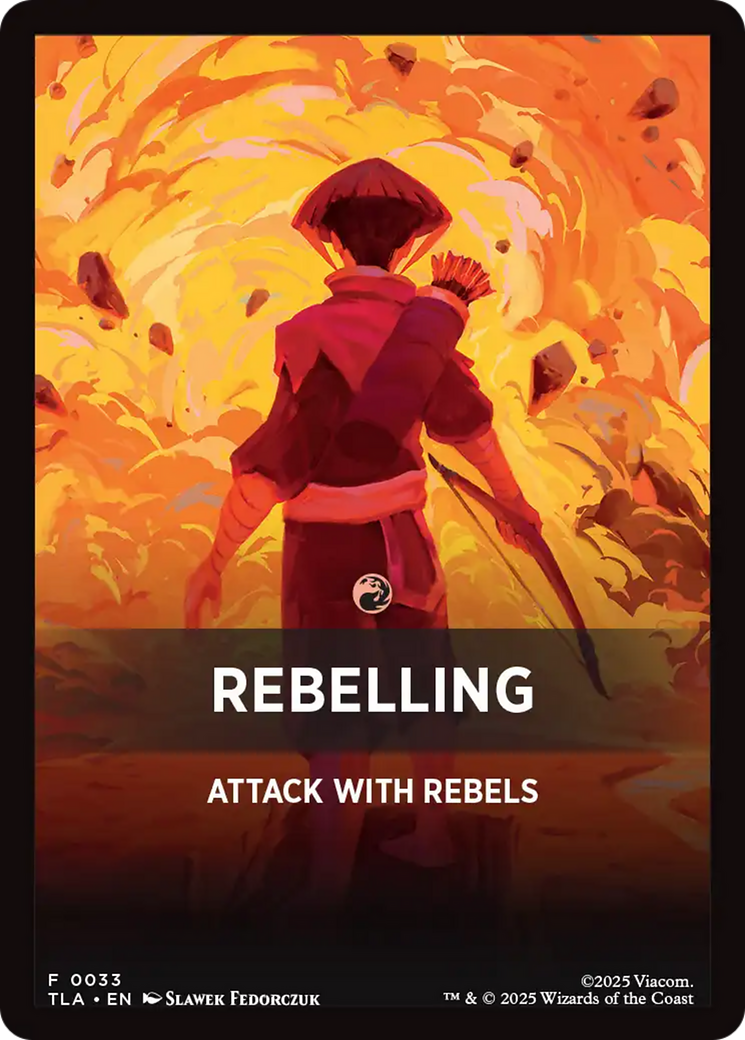 Rebelling Theme Card [Avatar: The Last Airbender Tokens] | Magic Magpie