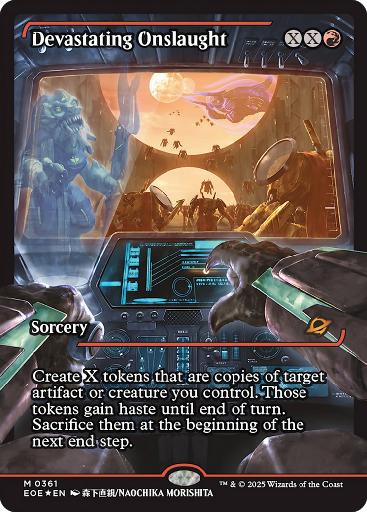 Devastating Onslaught (0361) (Showcase) [Edge of Eternities] | Magic Magpie