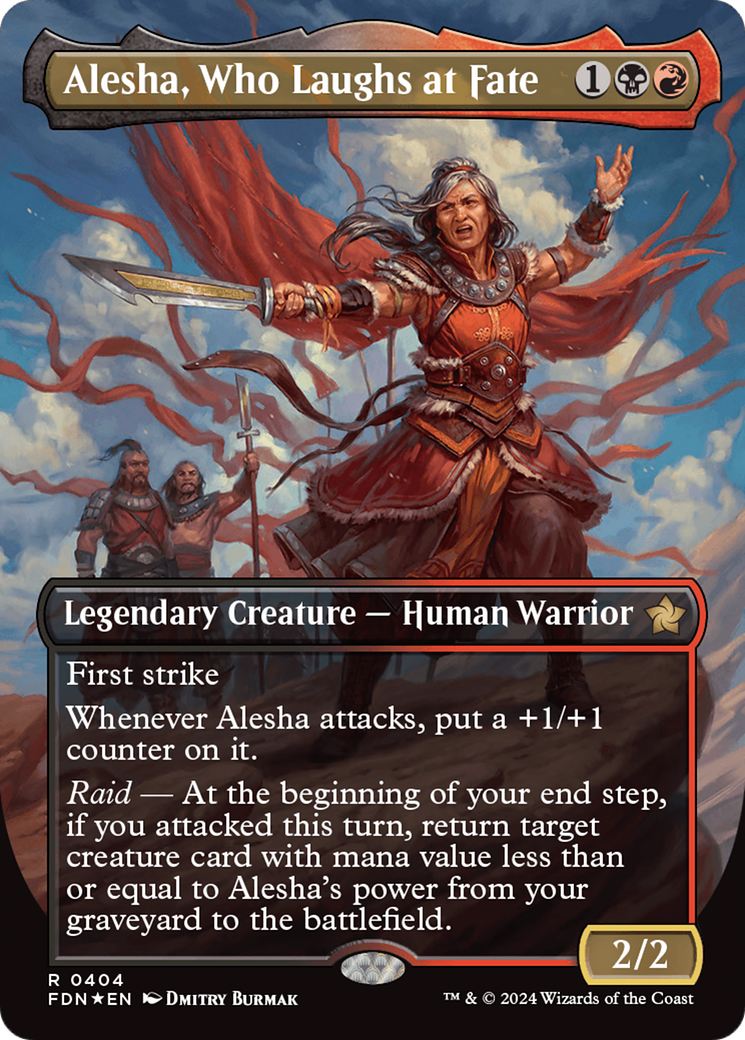 Alesha, Who Laughs at Fate (Borderless) (Mana Foil) [Foundations] | Magic Magpie