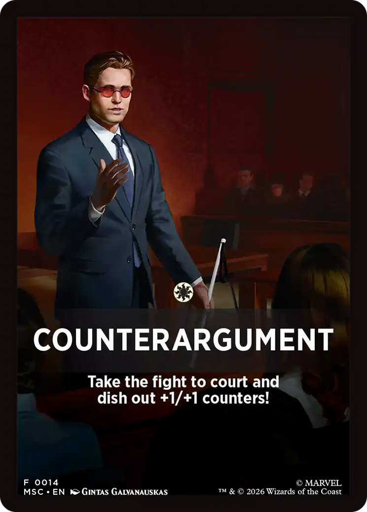 Counterargument Theme Card [Marvel Super Heroes Commander] | Magic Magpie