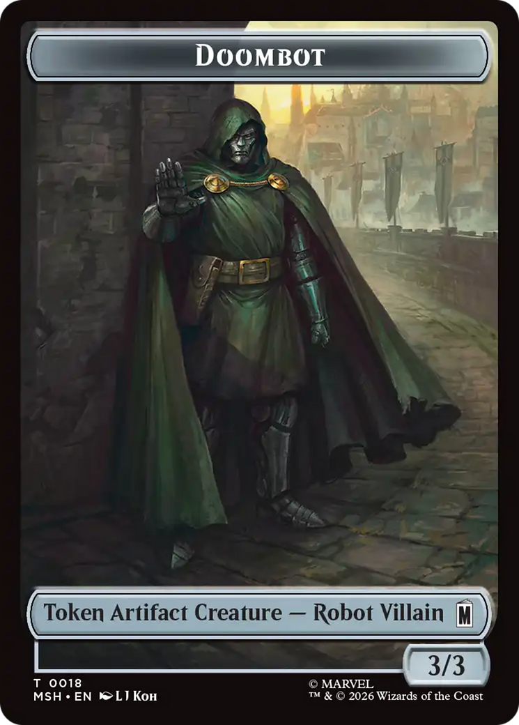 Merfolk // Doombot Double-Sided Token [Marvel Super Heroes Tokens] | Magic Magpie