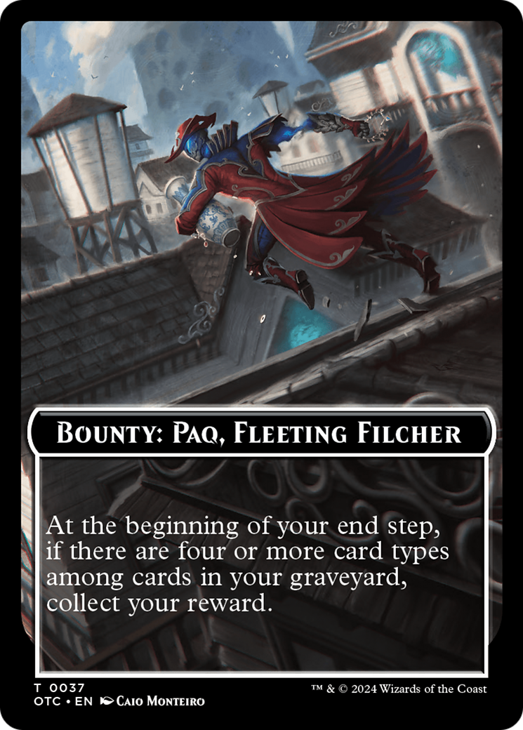 Bounty: Paq, Fleeting Filcher // Bounty Rules Double-Sided Token [Outlaws of Thunder Junction Commander Tokens] | Magic Magpie