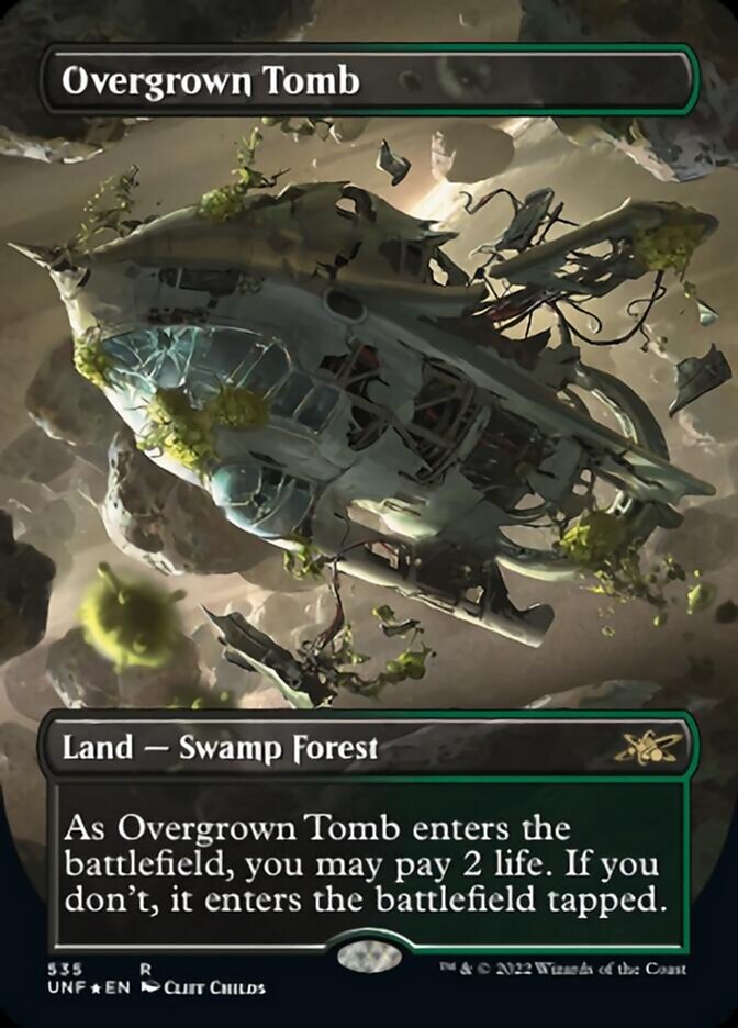 Overgrown Tomb (Borderless) (Galaxy Foil) [Unfinity] | Magic Magpie