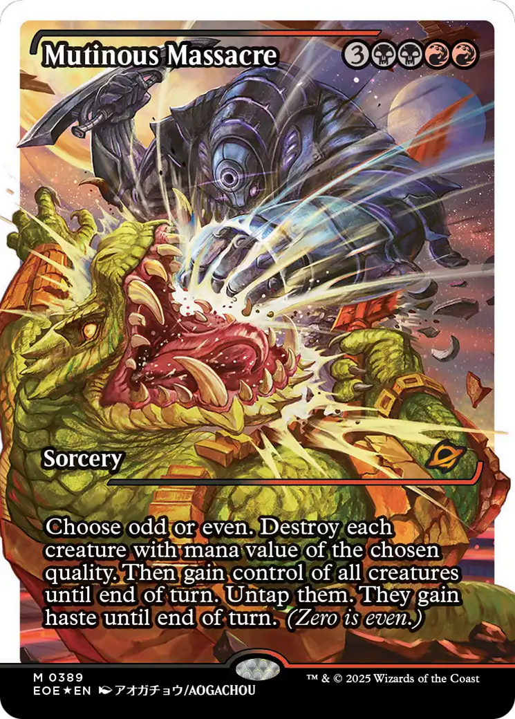 Mutinous Massacre (Showcase) (Fracture Foil) [Edge of Eternities] | Magic Magpie