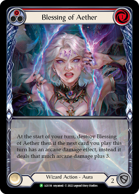 Blessing of Aether (Red) [LGS116] (Promo)  Rainbow Foil | Magic Magpie