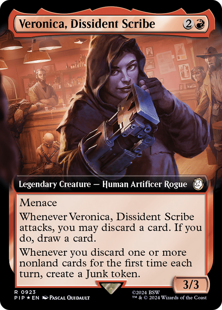 Veronica, Dissident Scribe (Extended Art) (Surge Foil) [Fallout] | Magic Magpie