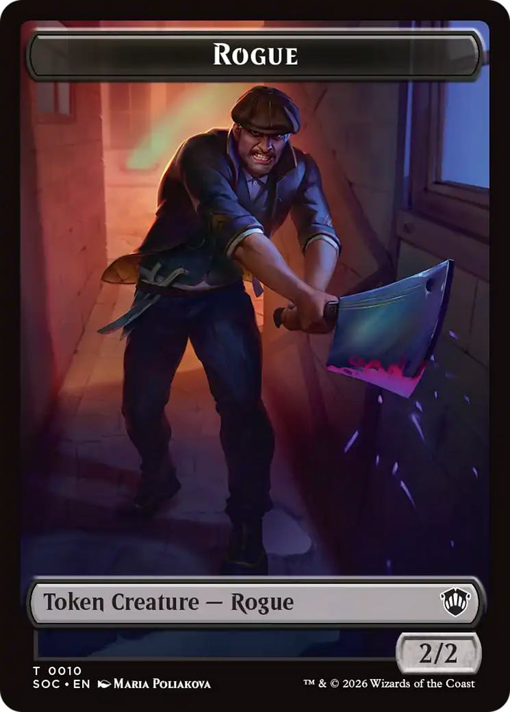 Spirit (0025) // Rogue Double-Sided Token [Secrets of Strixhaven Commander Tokens] | Magic Magpie