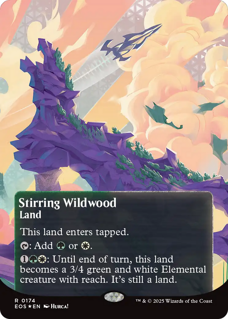Stirring Wildwood (0174) (Borderless) (Galaxy Foil) [Edge of Eternities: Stellar Sights] | Magic Magpie