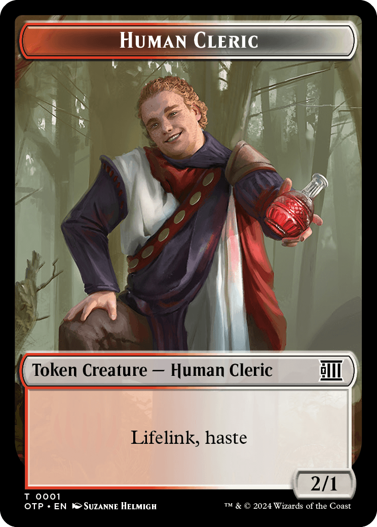 Human Cleric // Plot Double-Sided Token [Outlaws of Thunder Junction Tokens] | Magic Magpie