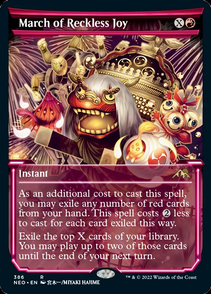 March of Reckless Joy (Showcase Soft Glow) [Kamigawa: Neon Dynasty] | Magic Magpie