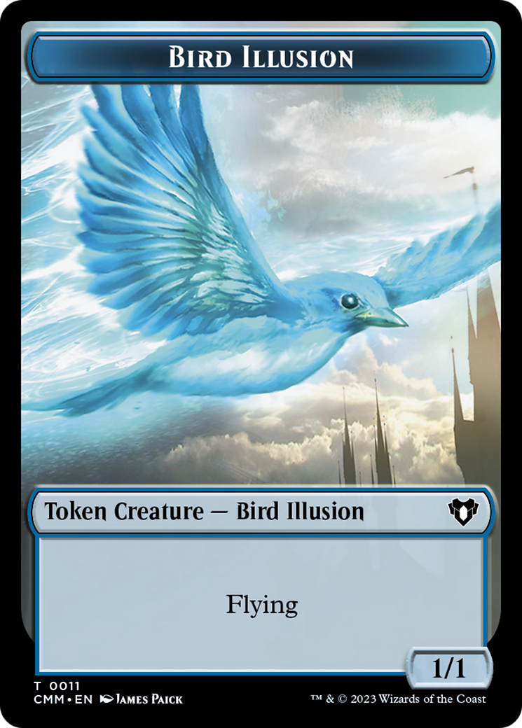 Bird // Bird Illusion Double-Sided Token [Commander Masters Tokens] | Magic Magpie