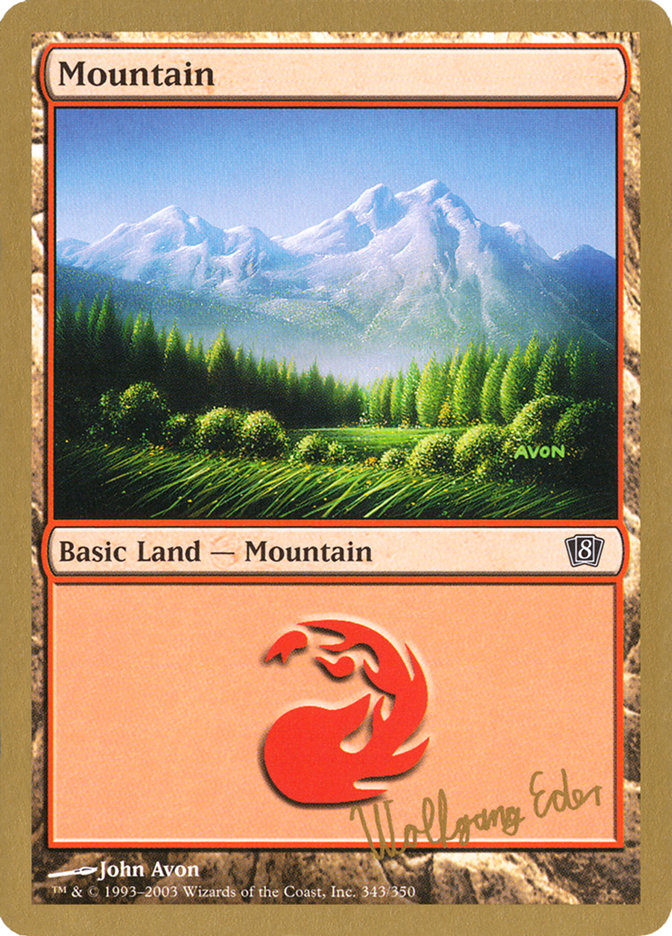 Mountain (we343) (Wolfgang Eder) [World Championship Decks 2003] | Magic Magpie