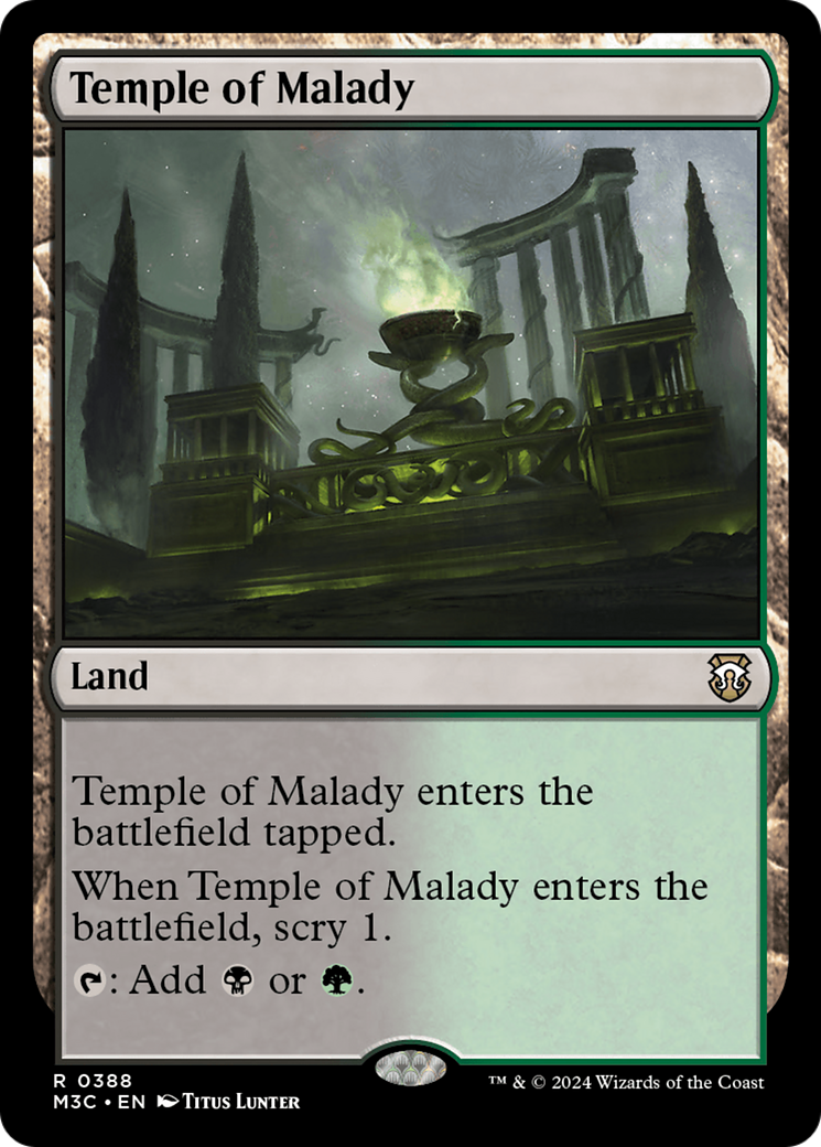 Temple of Malady (Ripple Foil) [Modern Horizons 3 Commander] | Magic Magpie