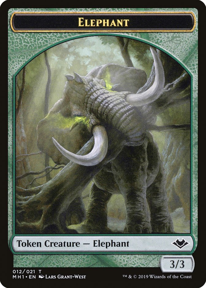 Elemental (008) // Elephant (012) Double-Sided Token [Modern Horizons Tokens] | Magic Magpie