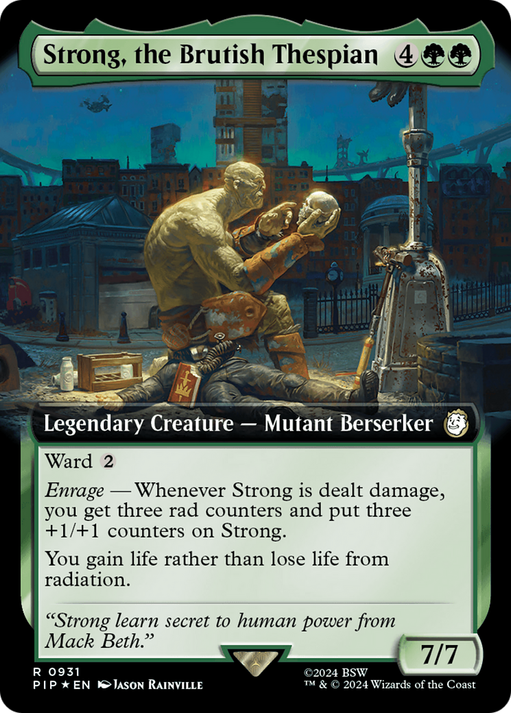 Strong, the Brutish Thespian (Extended Art) (Surge Foil) [Fallout] | Magic Magpie