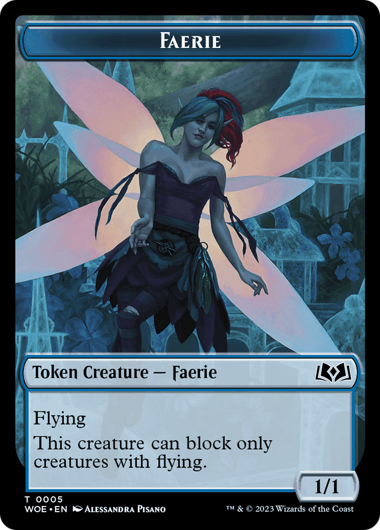 Faerie // Food (0012) Double-Sided Token [Wilds of Eldraine Tokens] | Magic Magpie