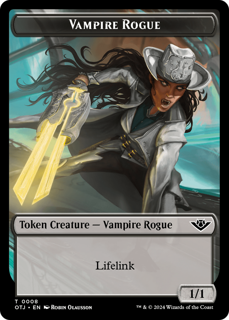 Treasure // Vampire Rogue Double-Sided Token [Outlaws of Thunder Junction Tokens] | Magic Magpie