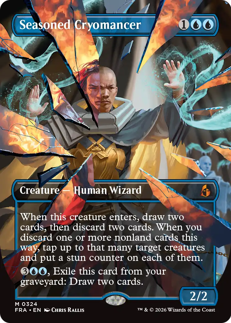 Seasoned Cryomancer (Borderless) (0324) [Reality Fracture] | Magic Magpie