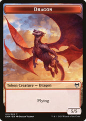 Elf Warrior // Dragon Double-Sided Token [Kaldheim Tokens] | Magic Magpie