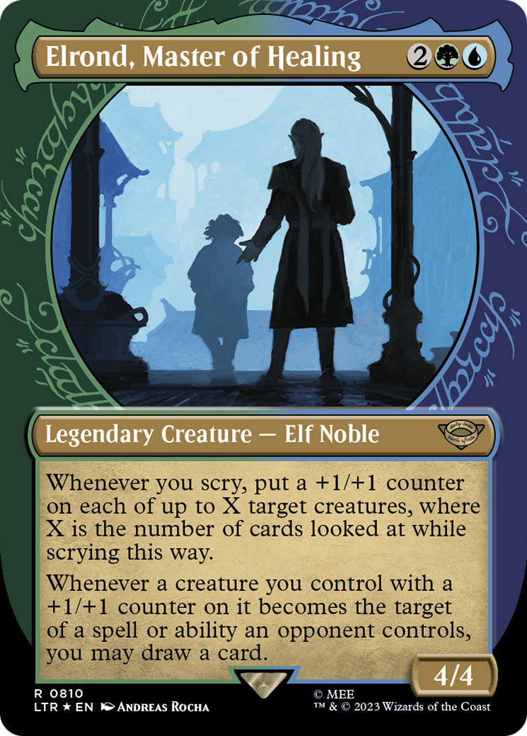 Elrond, Master of Healing (Showcase) (Surge Foil) [The Lord of the Rings: Tales of Middle-Earth] | Magic Magpie