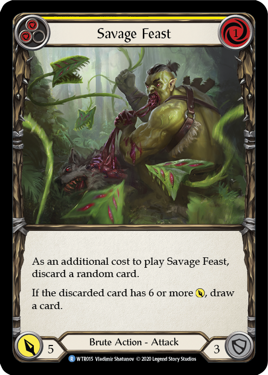 Savage Feast (Yellow) [U-WTR015] (Welcome to Rathe Unlimited)  Unlimited Rainbow Foil | Magic Magpie