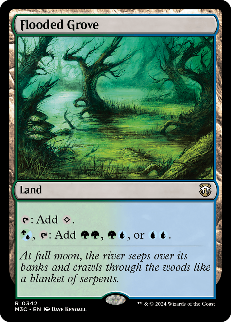 Flooded Grove (Ripple Foil) [Modern Horizons 3 Commander] | Magic Magpie