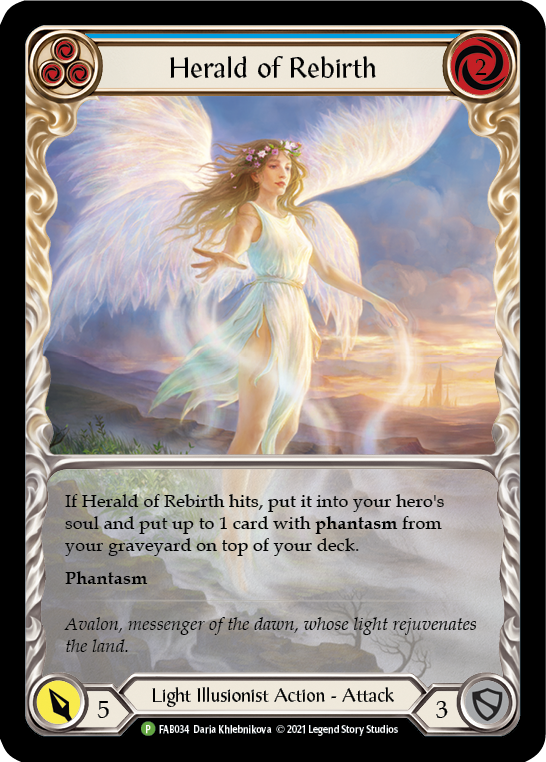 Herald of Rebirth (Blue) [FAB034] (Promo)  Rainbow Foil | Magic Magpie