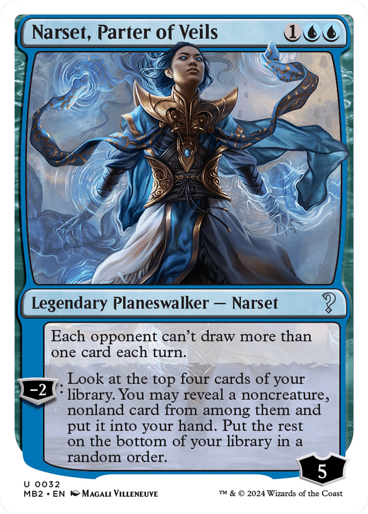 Narset, Parter of Veils (White Border) [Mystery Booster 2] | Magic Magpie