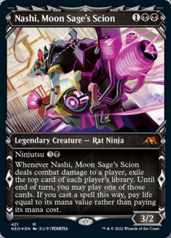 Nashi, Moon Sage's Scion (Showcase) (Foil Etched) [Kamigawa: Neon Dynasty] | Magic Magpie