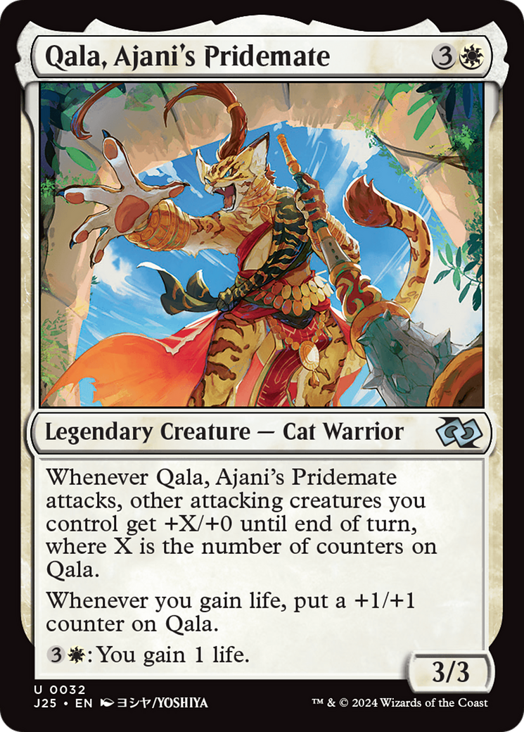 Qala, Ajani's Pridemate (Anime) [Foundations Jumpstart] | Magic Magpie