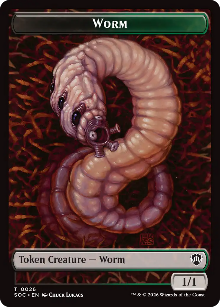 Eldrazi Spawn // Worm Double-Sided Token [Secrets of Strixhaven Commander Tokens] | Magic Magpie
