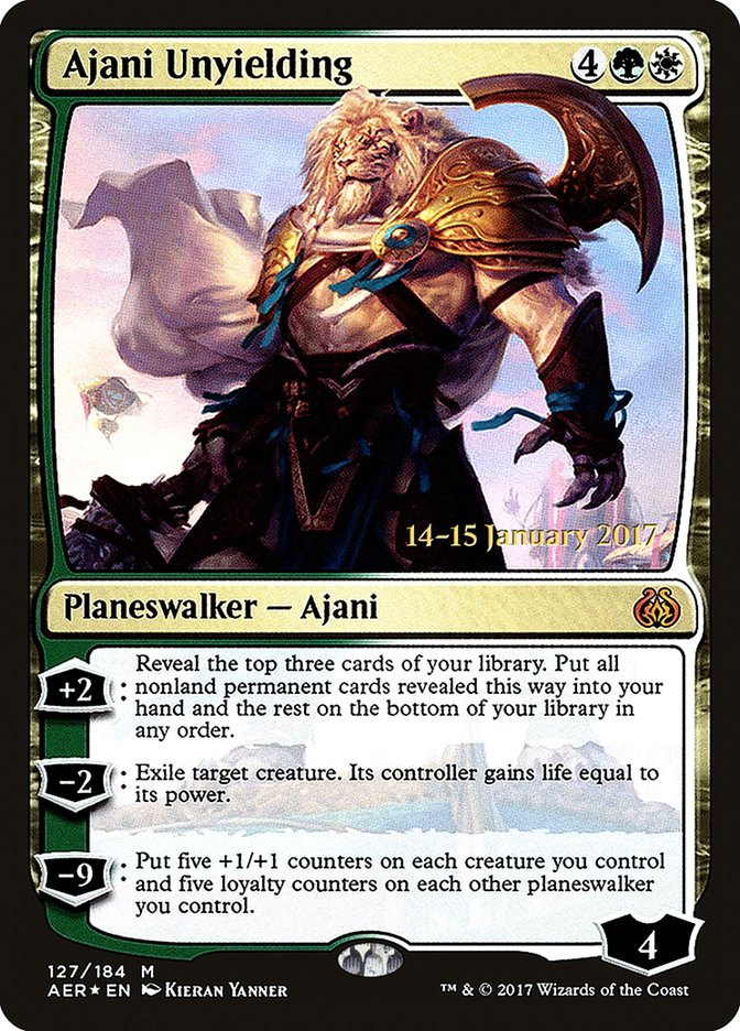 Ajani Unyielding [Aether Revolt Prerelease Promos] | Magic Magpie