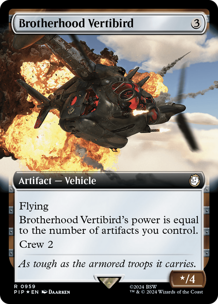 Brotherhood Vertibird (Extended Art) (Surge Foil) [Fallout] | Magic Magpie