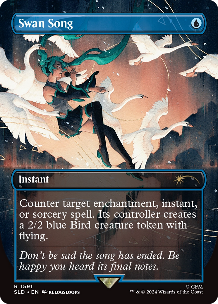 Swan Song (1591) (Rainbow Foil) [Secret Lair Drop Series] | Magic Magpie