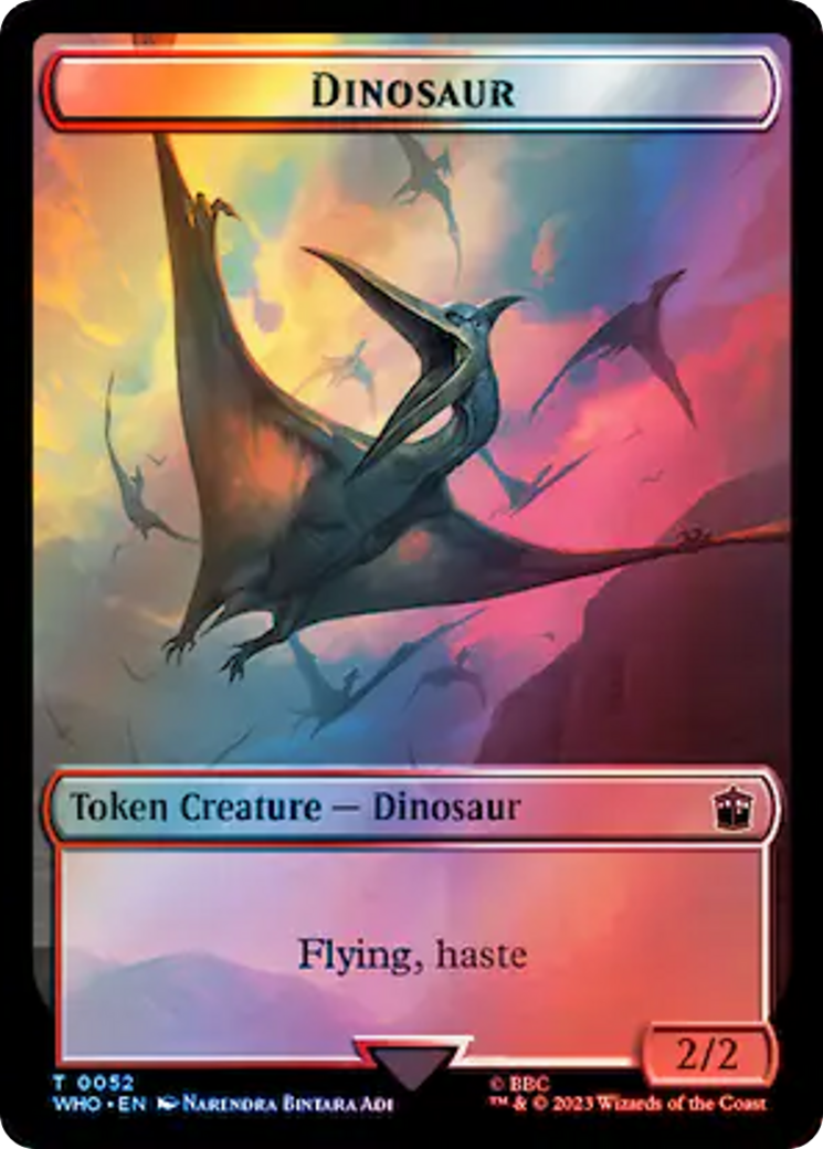 Alien // Dinosaur Double-Sided Token (Surge Foil) [Doctor Who Tokens] | Magic Magpie