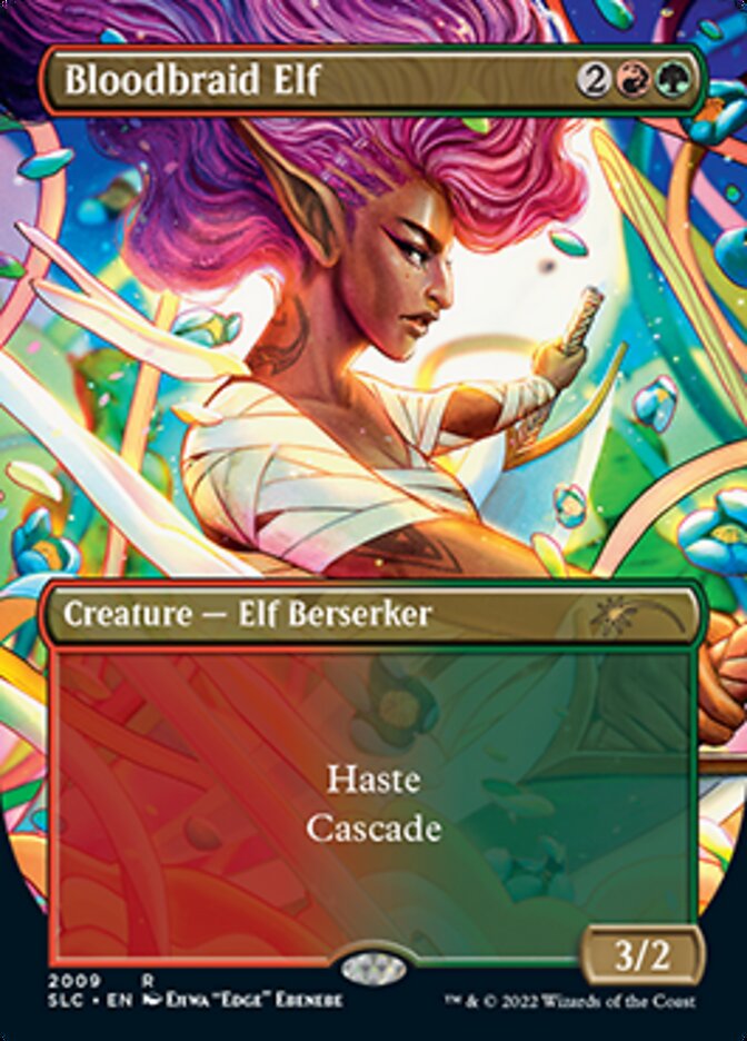 Bloodbraid Elf (Borderless Alternate Art) [Secret Lair Countdown Kit] | Magic Magpie