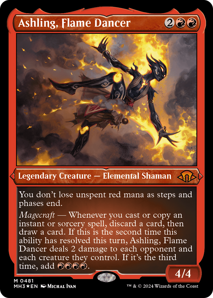 Ashling, Flame Dancer (Foil Etched) [Modern Horizons 3] | Magic Magpie