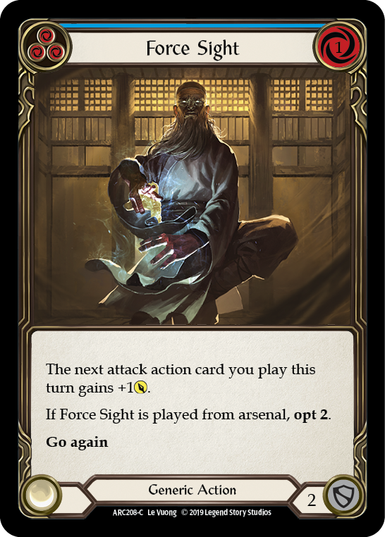Force Sight (Blue) [ARC208-C] (Arcane Rising)  1st Edition Rainbow Foil | Magic Magpie