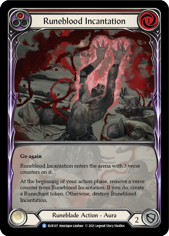 Runeblood Incantation (Red) [EVR107] (Everfest)  1st Edition Extended Art Rainbow Foil | Magic Magpie