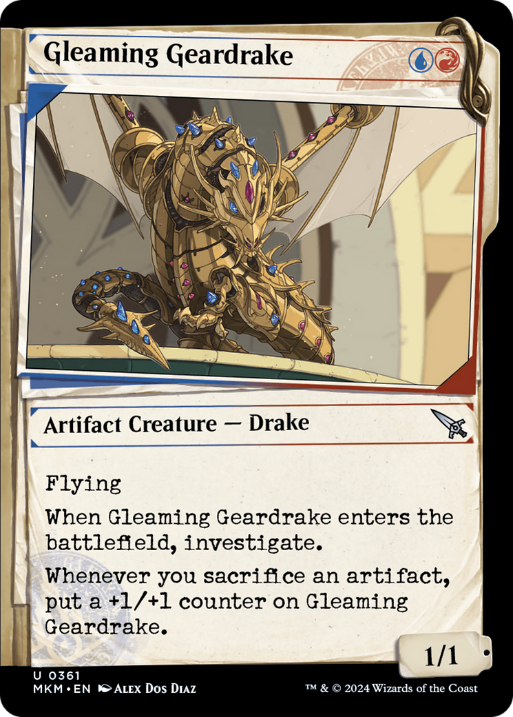 Gleaming Geardrake (Showcase) [Murders at Karlov Manor] | Magic Magpie