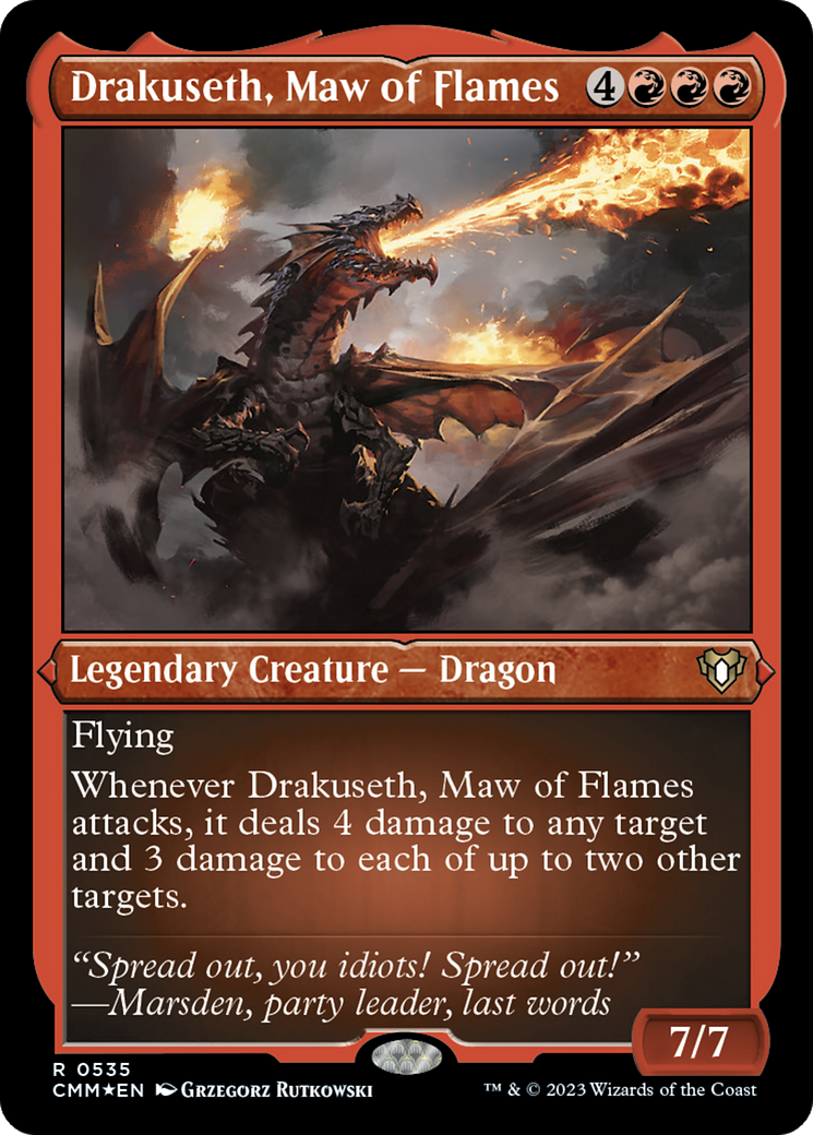 Drakuseth, Maw of Flames (Foil Etched) [Commander Masters] | Magic Magpie