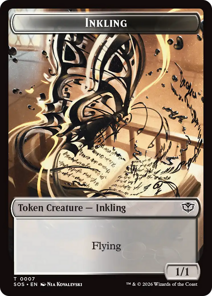 Inkling (0007) // Spirit (0011) Double-Sided Token [Secrets of Strixhaven Tokens] | Magic Magpie